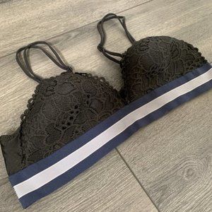 aerie Lace Charcoal Bralette Size L